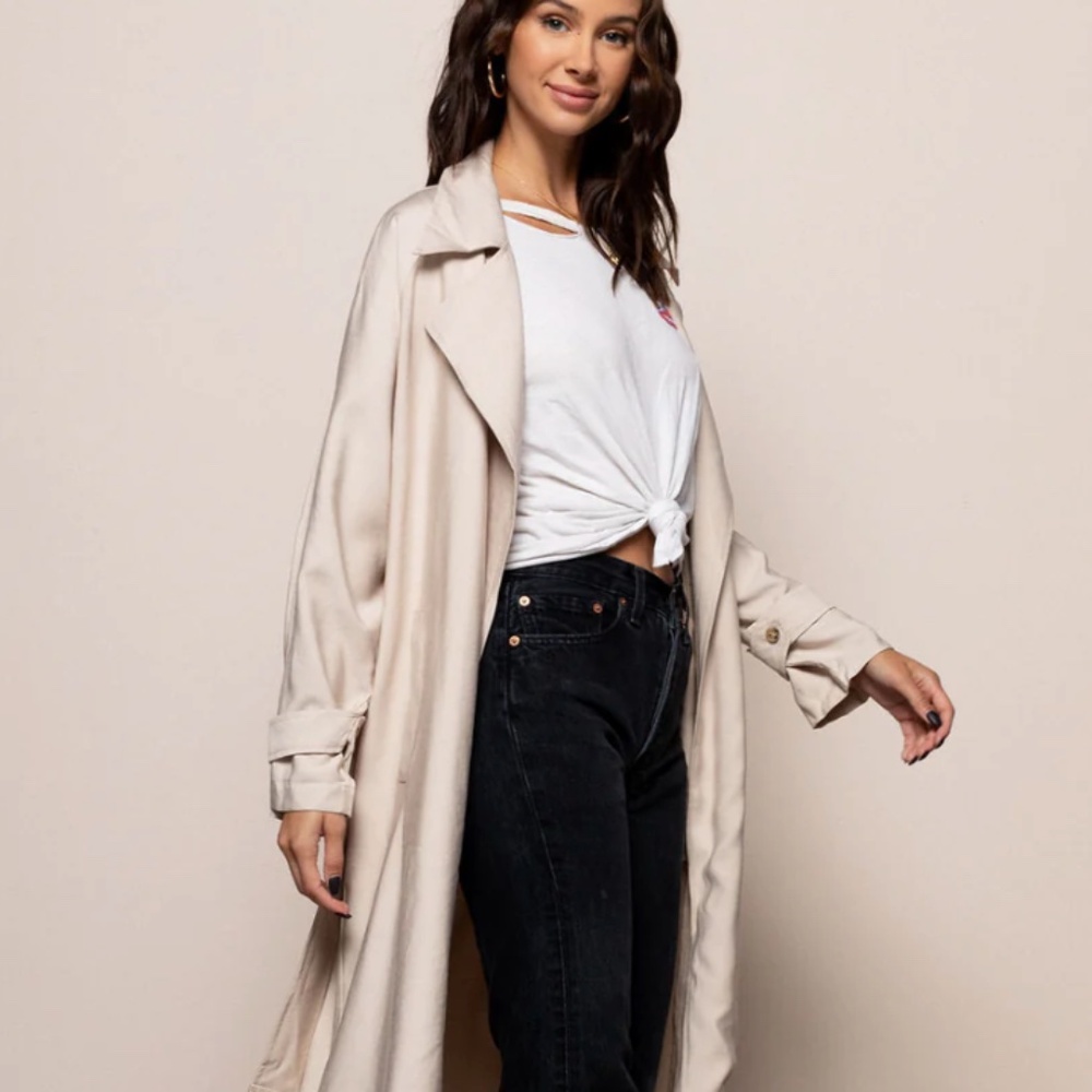 Camel Trench Coat Size Small